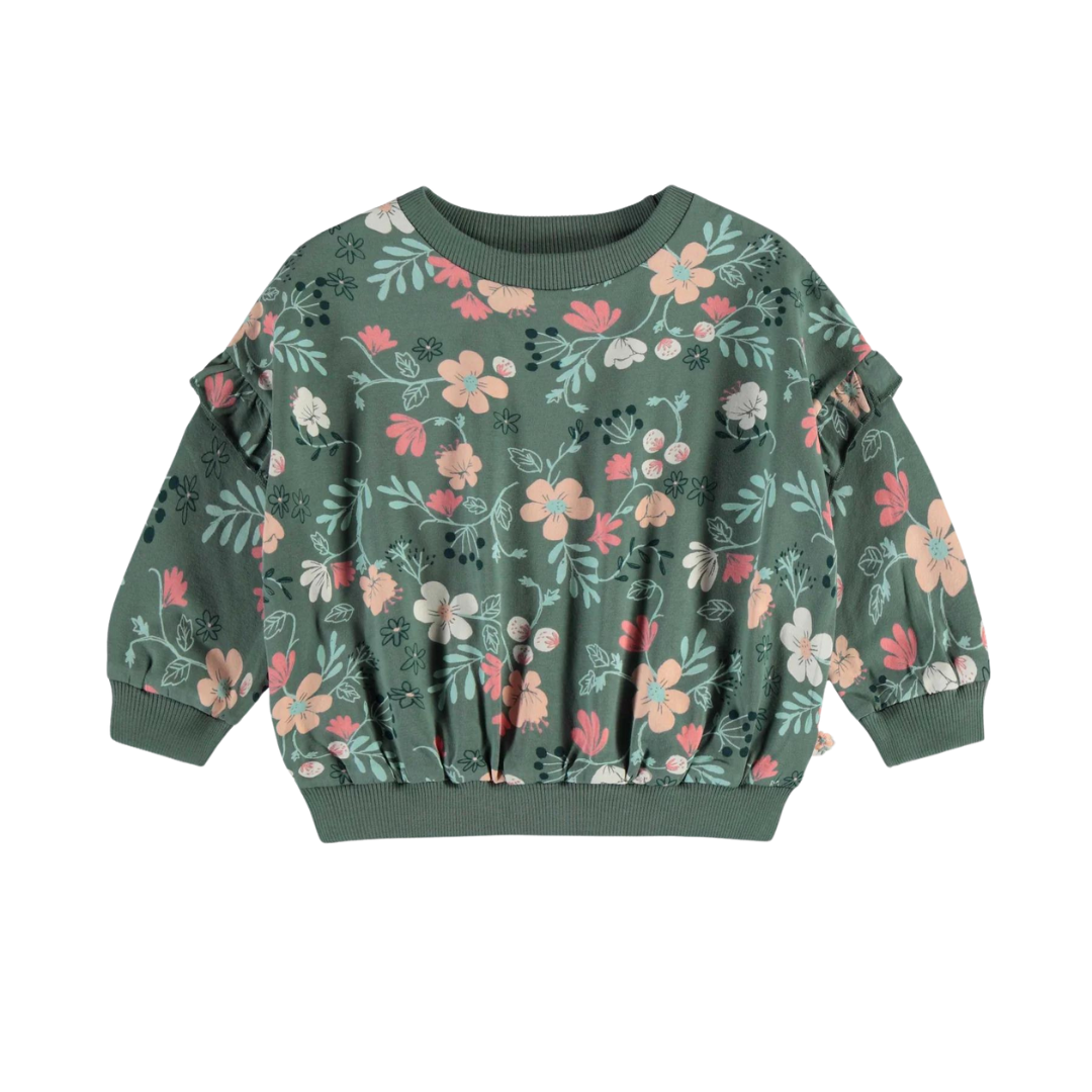 Green Floral Sweater