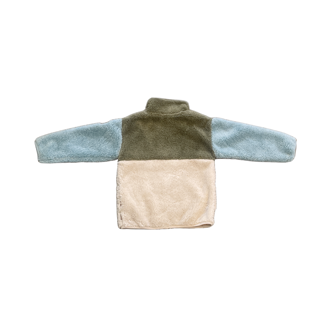 Plush Green Color Block Jacket