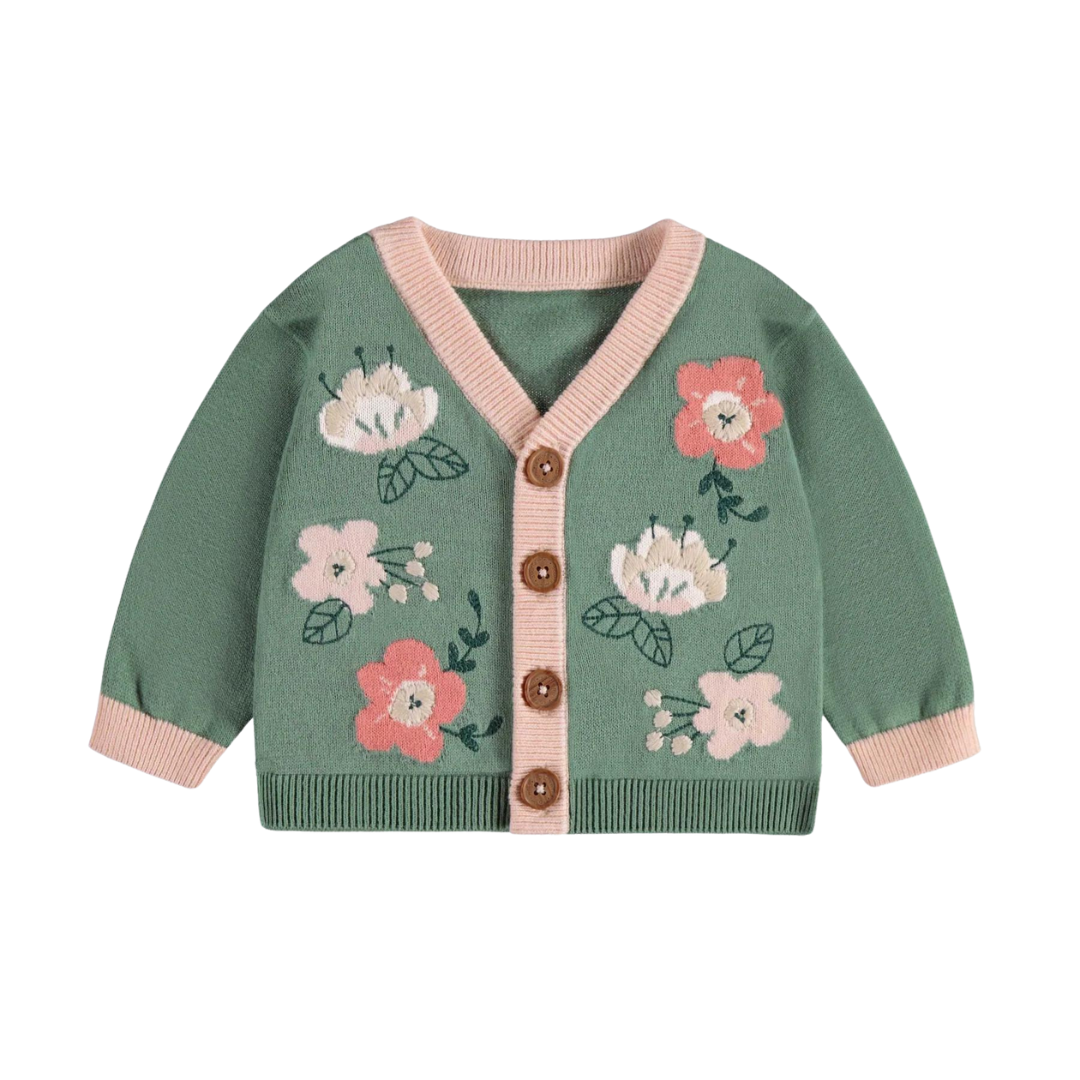 Knitted Flower Cardigan