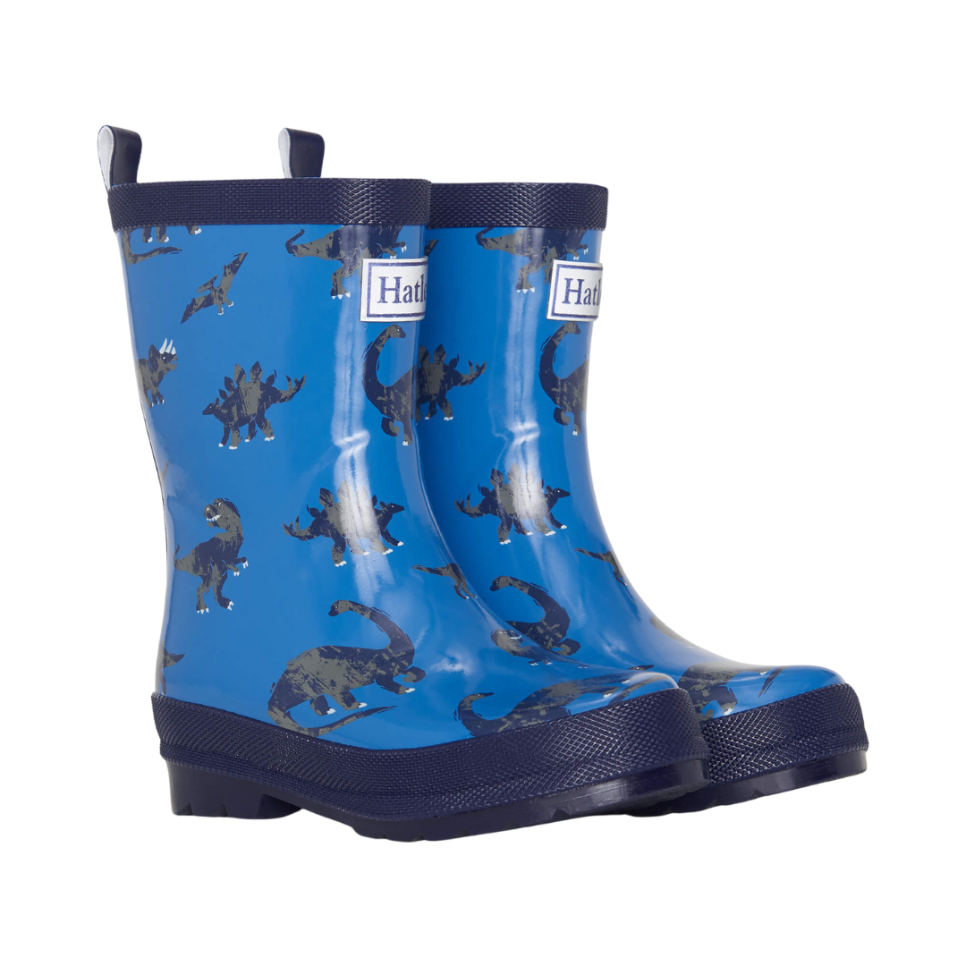 Dino Stamp Shiny Rain Boots