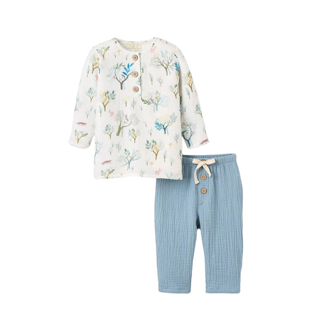 Treehouse Org. Muslin Top w. Pants