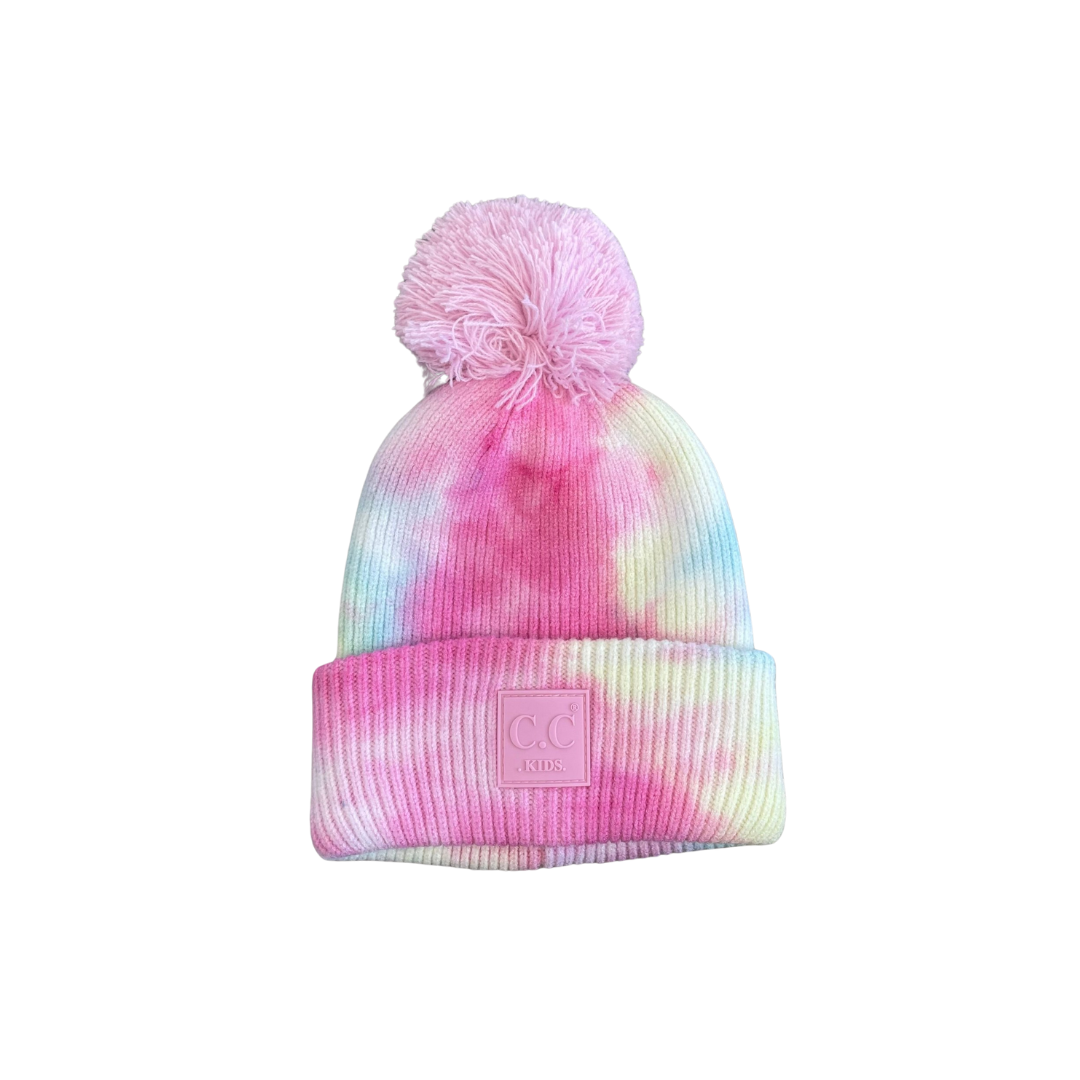 Tye Dye Puff Ball Beanie