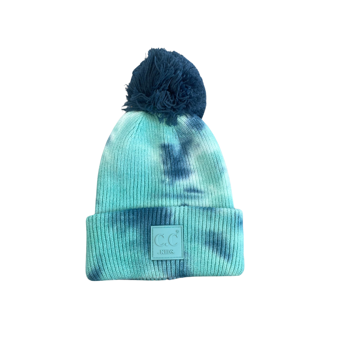 Tye Dye Puff Ball Beanie