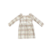 Long Sleeve Side Button Plaid Flannel Dress