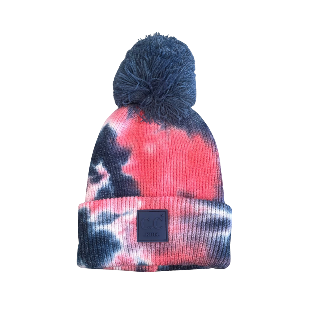 Tye Dye Puff Ball Beanie