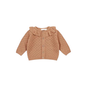Melon Ruffle Collar Cardigan