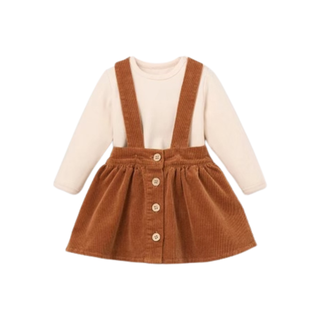 Rust Corduroy Skirt & Bodysuit