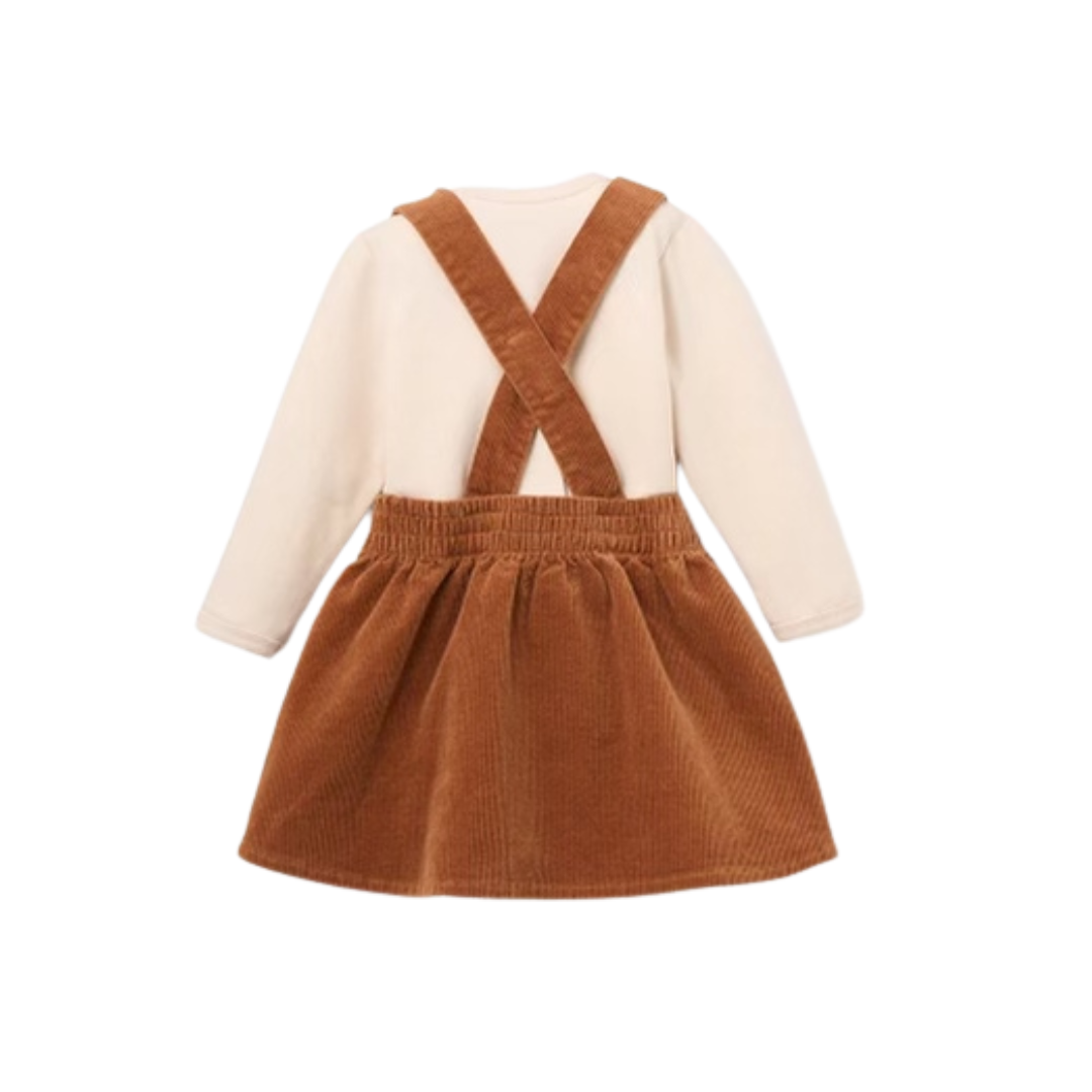Rust Corduroy Skirt & Bodysuit