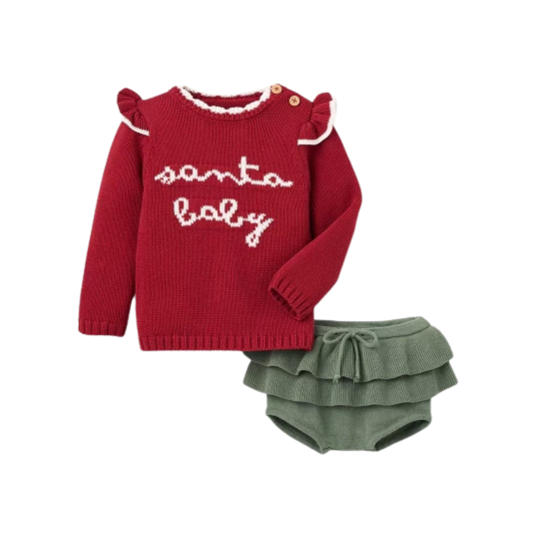 Santa Baby Sweater + Bloomer