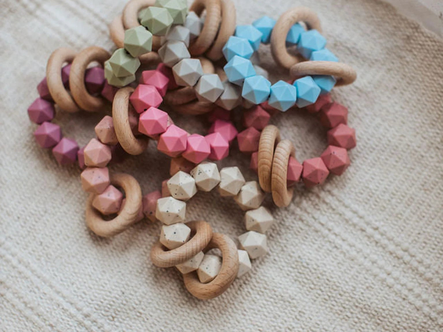 Abby Silicone Wood Rattle - Wren Harper