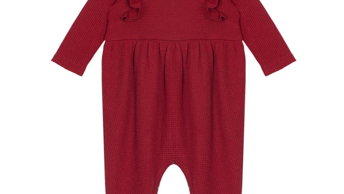 Berry & Olive Waffled Romper - Wren Harper