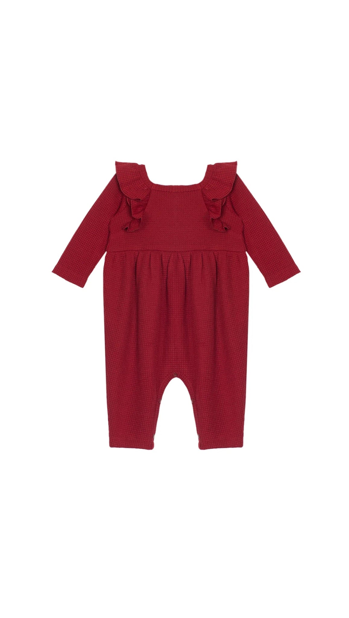 Berry & Olive Waffled Romper - Wren Harper