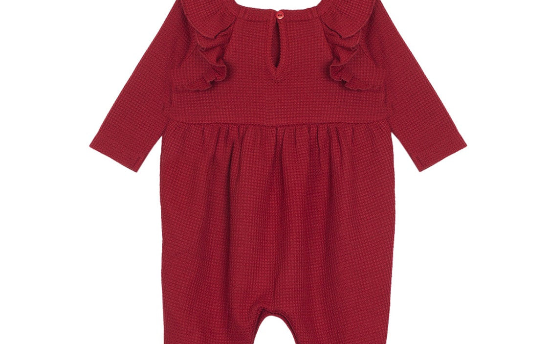 Berry & Olive Waffled Romper - Wren Harper