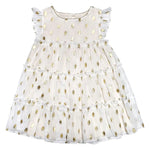 Celeste Gold Dot Chiffon Dress - Wren Harper