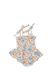 Coneflower Smocked Bubble with Skirt - Wren Harper