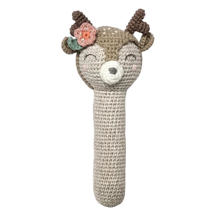 Crochet Blooming Deer Stick Rattle - Wren Harper