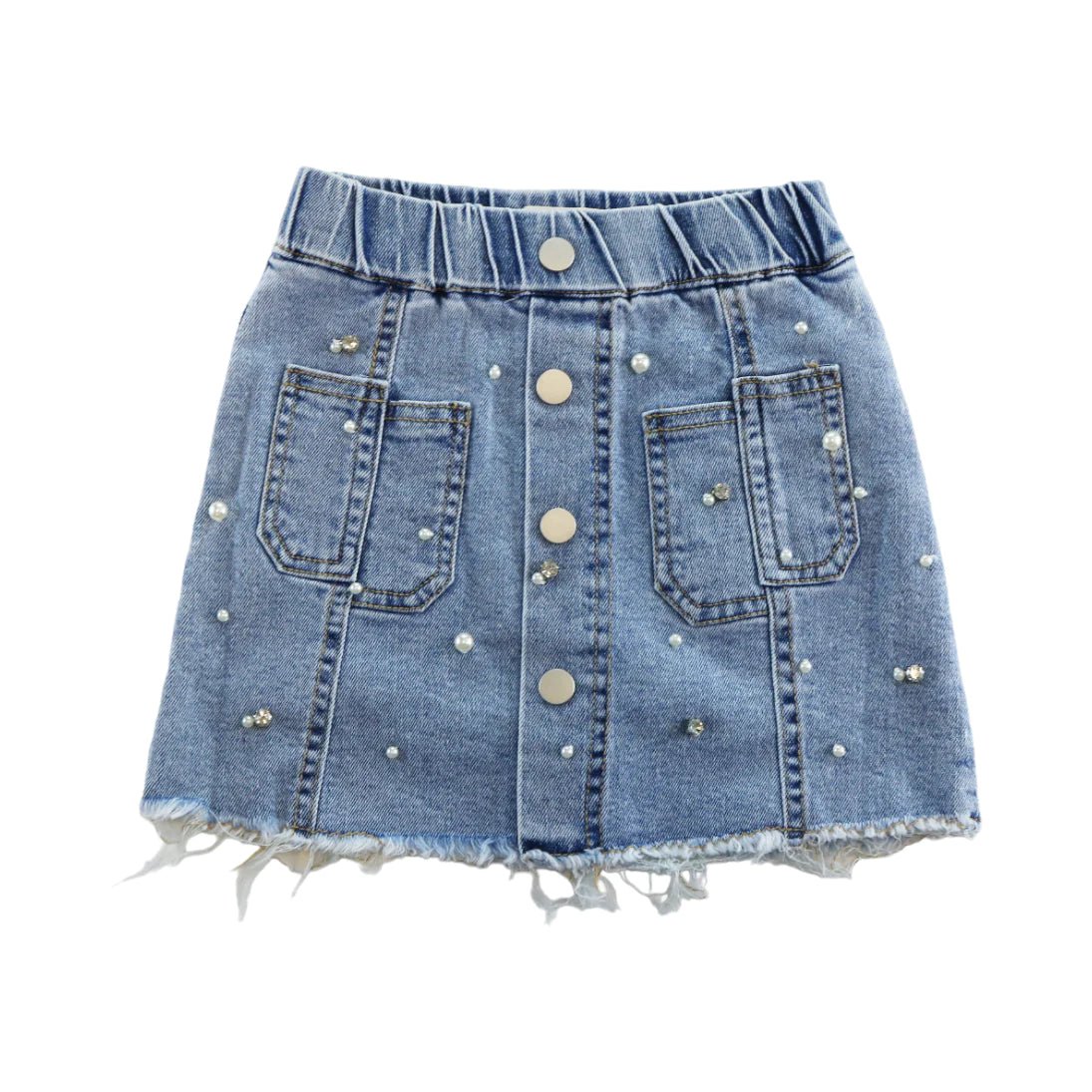 Embellished Denim Skirt - Wren Harper