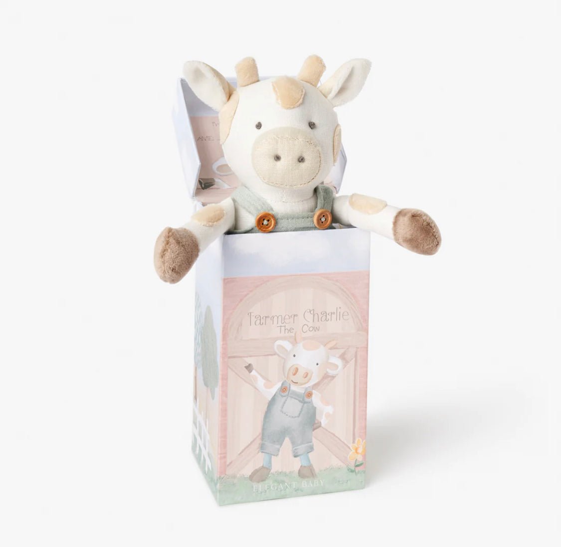 Farmer Charlie Cow Linen Toy Boxed - Wren Harper