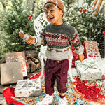Knitted Sweater with Colorful Jacquards Pattern - Wren Harper