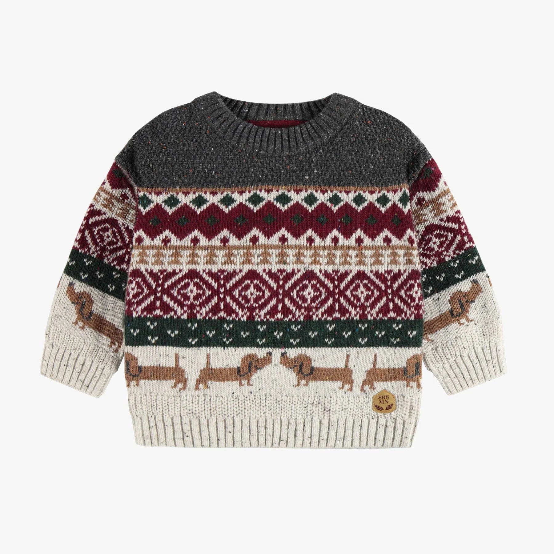 Knitted Sweater with Colorful Jacquards Pattern - Wren Harper