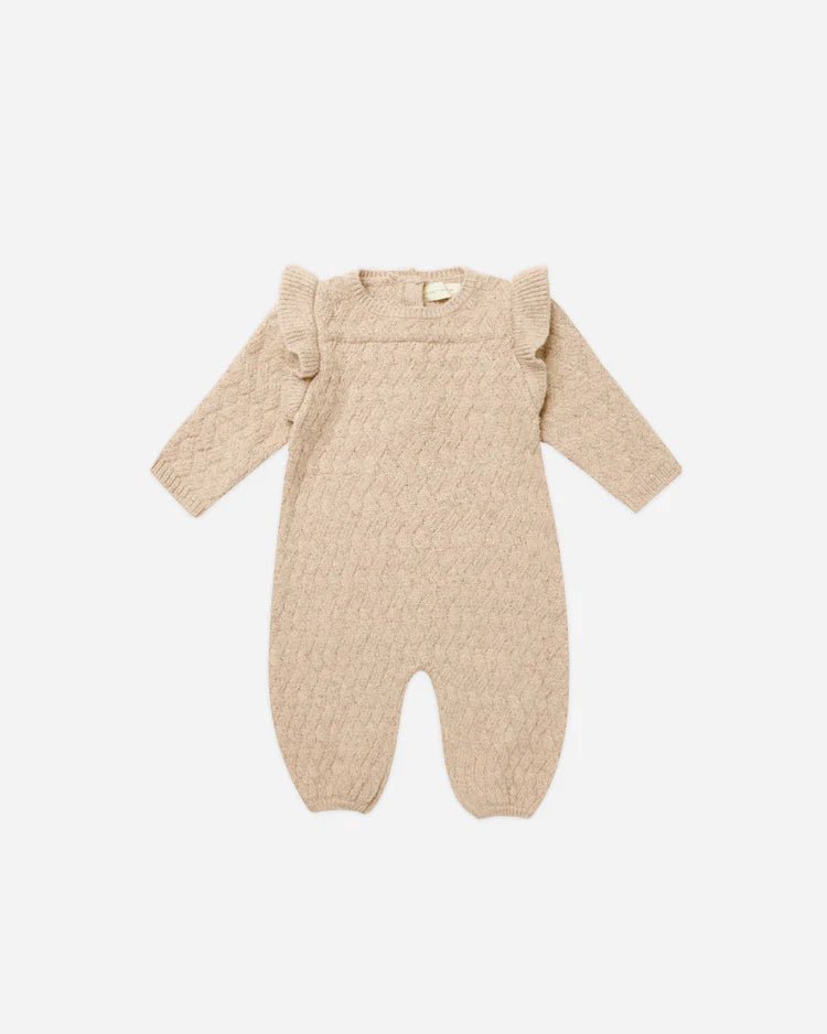 Long Sleeve Mira Knit Romper - Shell - Wren Harper