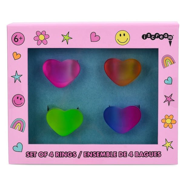 Ombre Heart Ring Set - 4 rings - Wren Harper