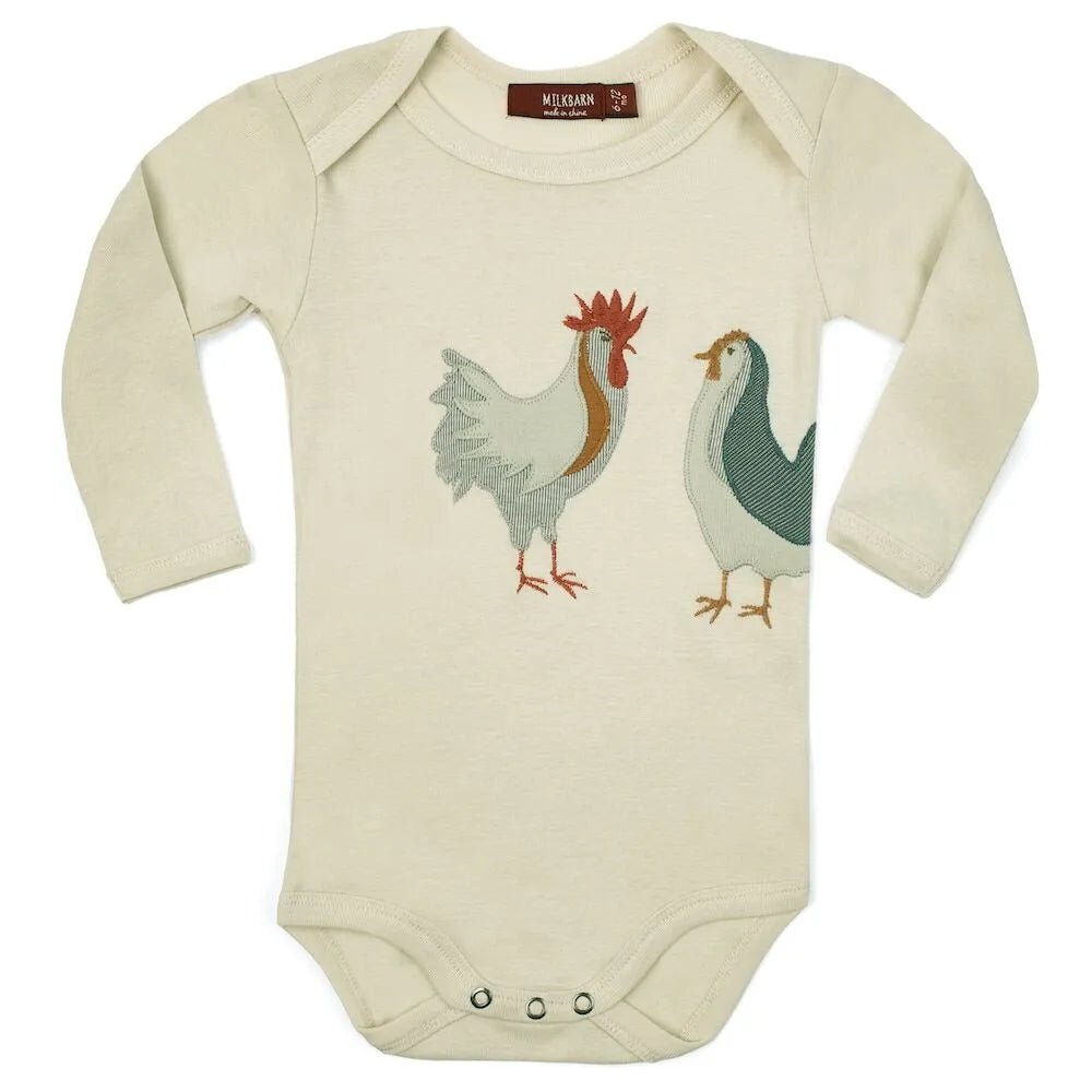 Organic Applique One Piece Natural Chicken - Wren Harper