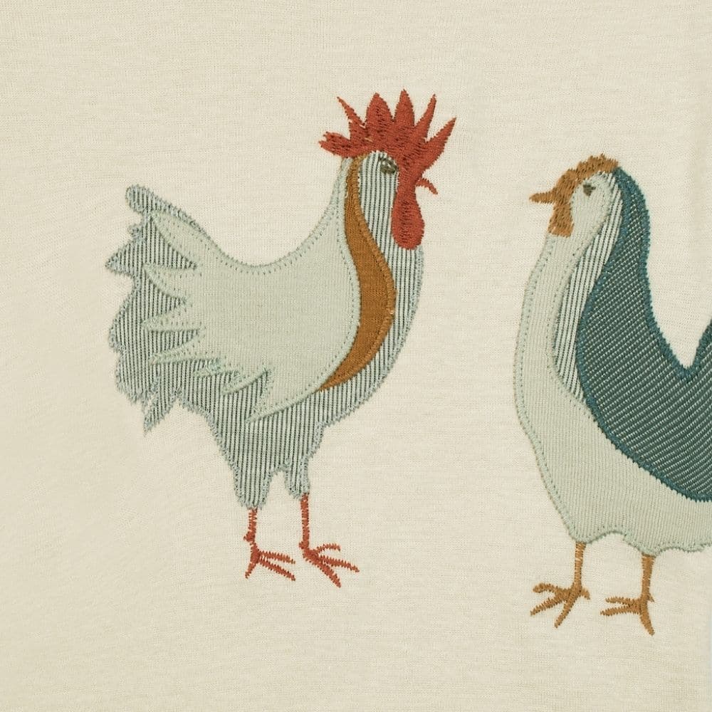 Organic Applique One Piece Natural Chicken - Wren Harper