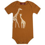 Organic Applique One Piece Orange Giraffe - Wren Harper