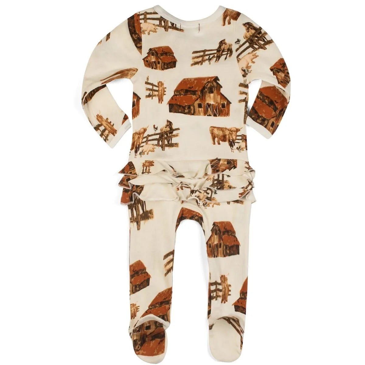 Organic Ruffle Zipper Footed Romper Homestead - Wren Harper