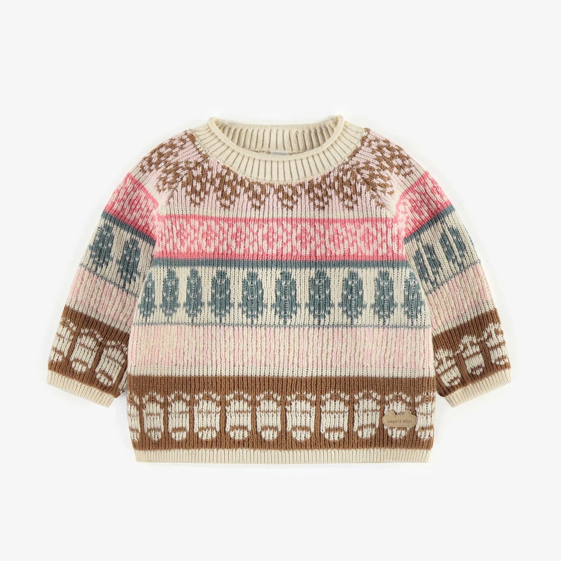 Pink & Brown Knitted Sweater - Wren Harper