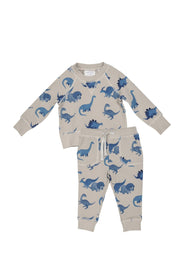 Raglan Sweatshirt Set Blue Dino - Wren Harper