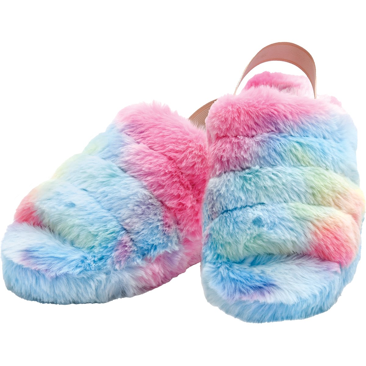 Rainbow Furry Slippers - Wren Harper