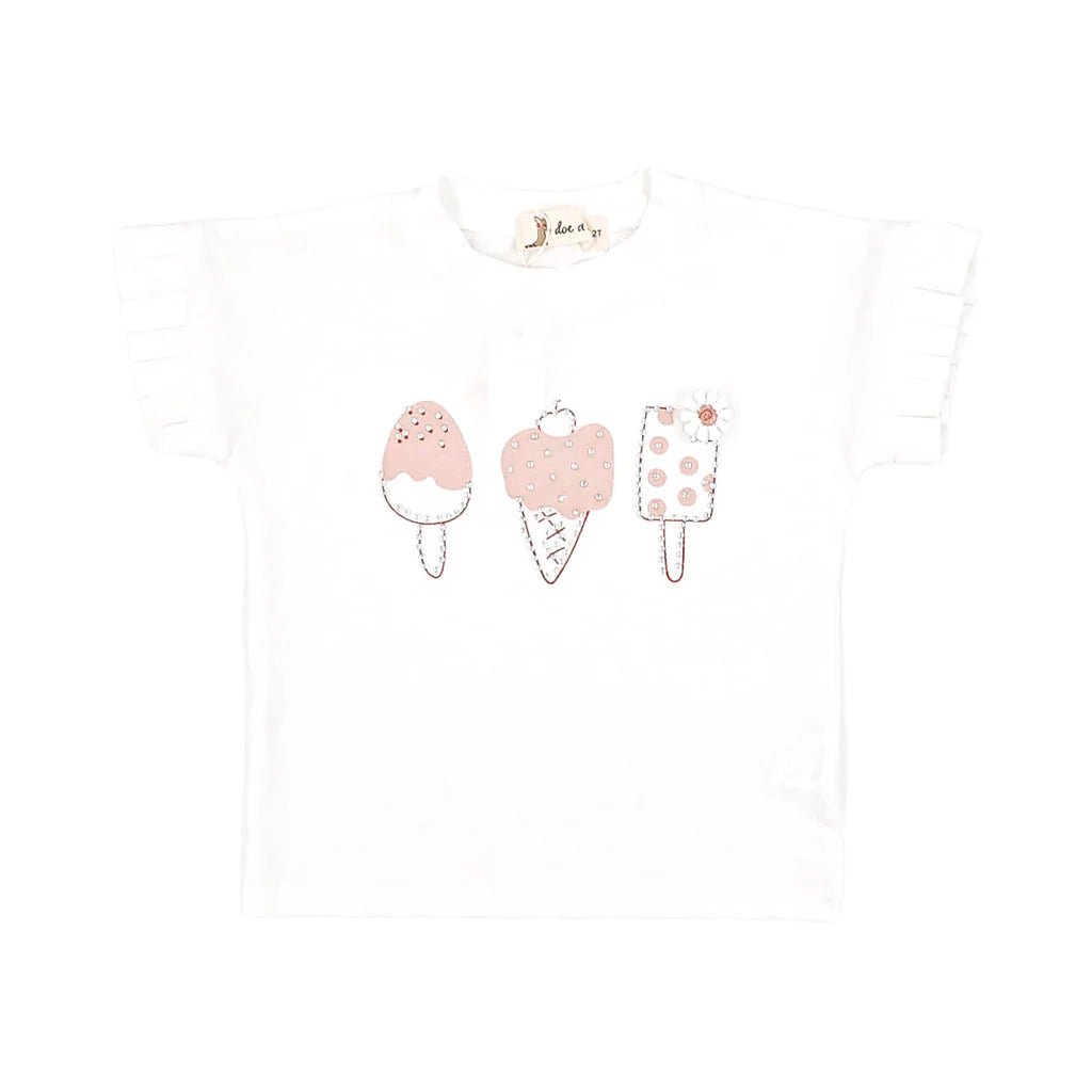 Ruffle Sleeve 3 Ice Cream Tee - Wren Harper