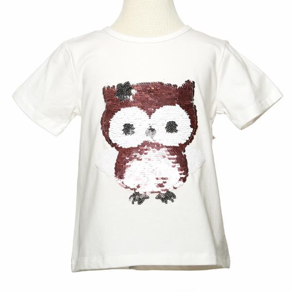 Tee with Baby Owl Sequinned Patch - Wren Harper