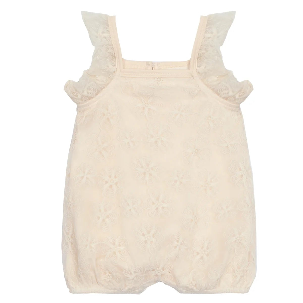 Vanilla Bean Embrodiery Net Romper - Wren Harper
