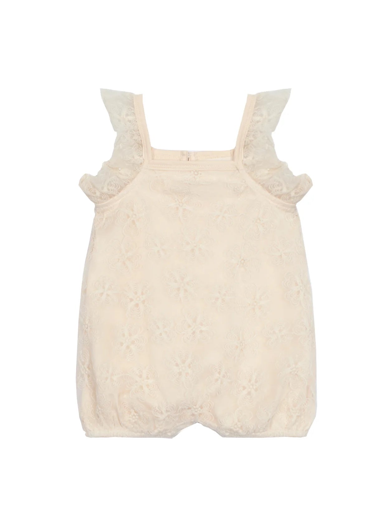 Vanilla Bean Embrodiery Net Romper - Wren Harper