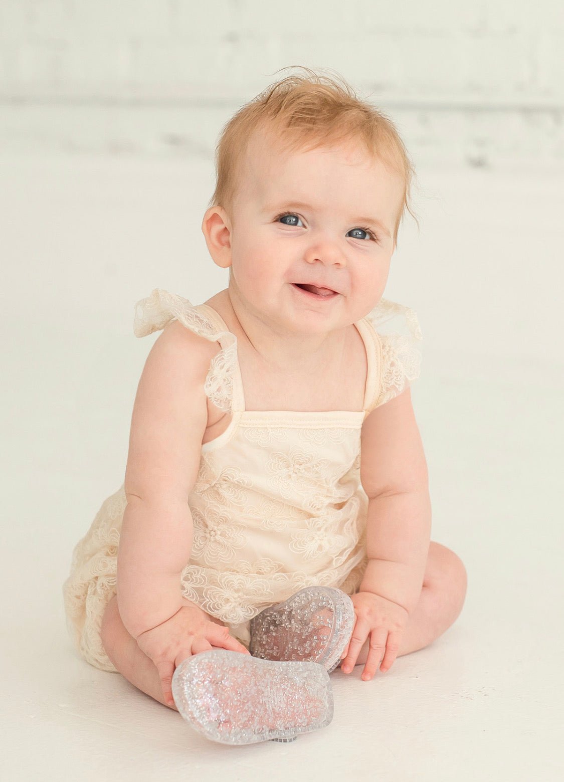 Vanilla Bean Embrodiery Net Romper - Wren Harper