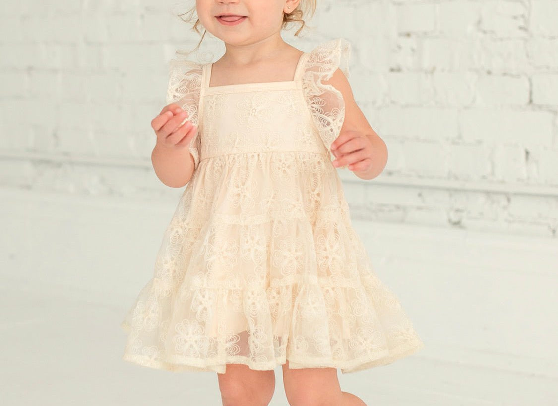 Vanilla Bean Embroidered Net Dress - Wren Harper